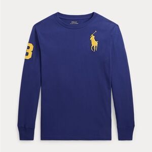 Polo Ralph Lauren Big Pony Cotton Jersey Long-Sleeve Tee blue size m 10-12 boys
